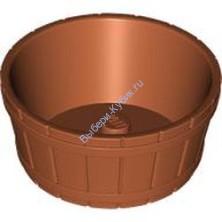 Деталь Лего Половина Бочки С Отверстием Под Ось Цвет Темно-Оранжевый