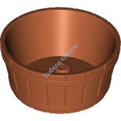 Деталь Лего Половина Бочки С Отверстием Под Ось Цвет Темно-Оранжевый