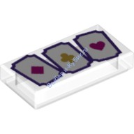 Деталь Лего Плитка 1 х 2 Игральные Карты Цвет Прозрачный