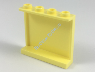 Деталь Лего Панель 1 х 4 х 3 С Боковыми Усилителями - Полые Штырьки Цвет Ярко-Светло-Желтый
