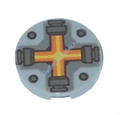 Деталь Лего Плитка Круглая 2 х 2 с Крестом Цвет Светло-Серый