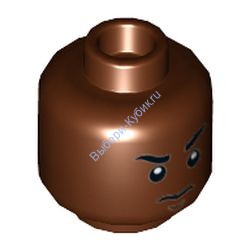 Деталь Лего Голова Минифигурки Двусторонняя Цвет Коричневый