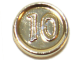 Деталь Лего Монета Тип 3 С 10 Достоинством Цвет Хромированный Золотой