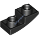 Деталь Лего Скос Изогнутый 2 х 1 Перевернутый Цвет Черный