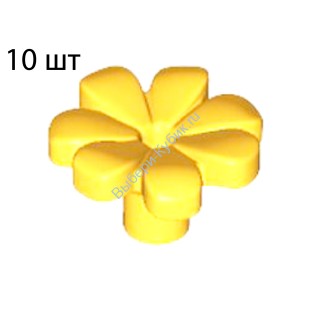 10 ШТ Деталь Аналог Совместимый С Лего Цветок С Семью Лепестками Цвет Желтый