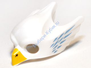 Деталь Лего Маска Птицы/Орла С Рисунком Цвет Белый