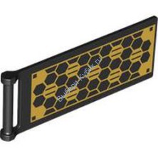 Деталь Лего Флаг 7 х 3 С Ручкой-Перекладиной С Рисунком Цвет Черный