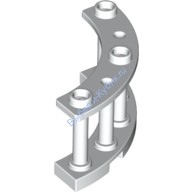 Деталь Лего Забор 4 х 4 х 2 Закругленный Из Прутьев С 3 Штырьками Цвет Белый