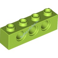 Деталь Лего Техник Кубик 1 х 4 С Отверстиями Цвет Лайм