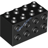 Деталь Лего Кубик Модифицированный 2 х 4 х 2 С Штырьками На Стороне Цвет Черный