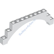 Деталь Лего Арка 1 х 12 х 3 Рельефная С Пятью Опорами Цвет Белый
