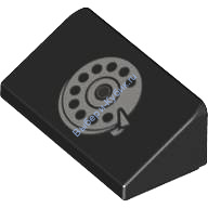 Деталь Лего Скос 1 х 2 х 2/3 С Рисунком Цвет Черный