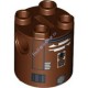 Деталь Лего Кубик Круглый 2 х 2 х 2 Тело Робота (R7-D4) С Рисунком (R7-D4) Цвет Коричневый