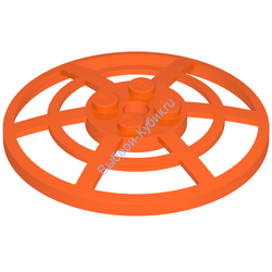 Деталь Лего Тарелка 6 х 6 Перевернутая Паутина - Тип 2 (Крепление Нижней Части Под Градусов) Цвет Красно-Оранжевый