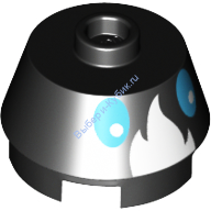 Деталь Лего Конус 2 х 2 Обрезанный С Рисунком Цвет Черный