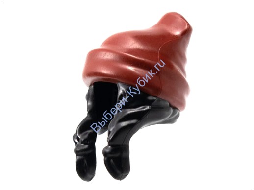 Деталь Лего Волосы Косички С Шапкой Цвет Черный