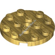Деталь Лего Пластина Круглая 4 х 4 С Отверстием Цвет Перламутрово-Золотой