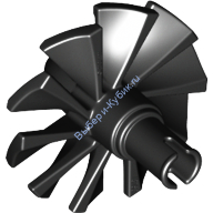 Деталь Лего Двигатель Большой С 10 Лопастями Цвет Черный