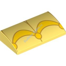 Деталь Лего Скос Закругленный 2 х 4 х 2/3 С Рисунком Цвет Ярко-Светло-Желтый