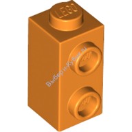 Деталь Лего Кубик Модифицированный 1 х 1 х 2 С Штырьками На Стороне Цвет Оранжевый