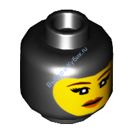 Деталь Лего Голова Минифигурки Женская Двусторонняя Цвет Черный