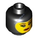 Деталь Лего Голова Минифигурки Женская Двусторонняя Цвет Черный