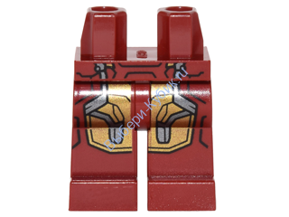 Деталь Лего Ноги С Рисунком Цвет Темно-Красный