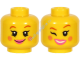 Деталь Лего Голова Минифигурки Женская Двухсторонняя Цвет Желтый