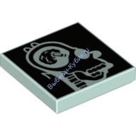 Деталь Лего Плитка 2 х 2 Рентген Головы Гомера Цвет Светлая Аква