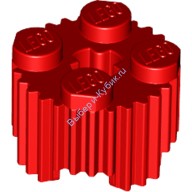 Деталь Лего Кубик Круглый 2 х 2 С Решеткой И Отверстием Под Ось Цвет Красный