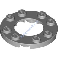Деталь Лего Пластина Круглая 4 х 4 С 2 х 2 Отверстием Цвет Светло-Серый