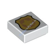 Деталь Лего Плитка 1 х 1 с Рисунком Цвет Белый