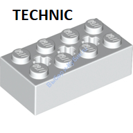 Деталь Лего Техник Кубик 2 х 4 С Отверстиями Цвет Белый