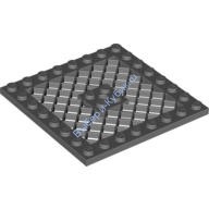 Деталь Лего Пластина 8 х 8 С Решеткой С Отверстием В Центре Цвет Темно-Серый