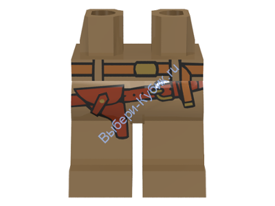 Деталь Лего Ноги С Рисунком Цвет Темно-Песочный