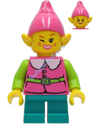 Минифигурка Лего Розовый Эльф Темно-Бирюзовые Ноги
