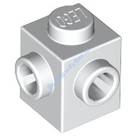 Деталь Лего Кубик Модифицированный 1 х 1 С Штырьками На Смежных Сторонах Цвет Белый