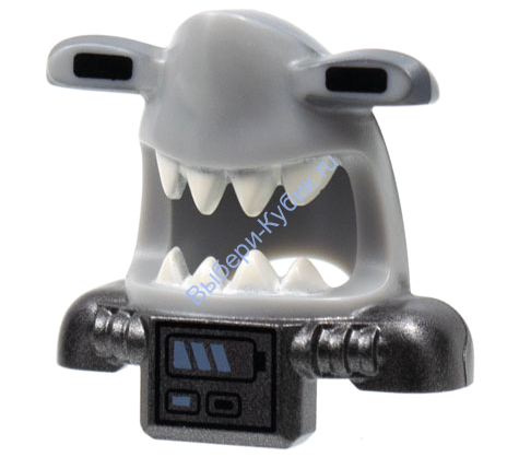 Деталь Лего Головной Убор Минифигурки Акула Цвет Светло-Серый