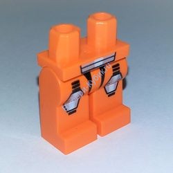 Деталь Лего Ноги С Рисунком Цвет Оранжевый