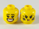 Деталь Лего Голова Минифигурки Женская Двухсторонняя Цвет Желтый