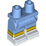 Деталь Лего Бедра И Ноги С Белыми Сапогами Черными Карманами Желтыми Коленями И Средней Синей Полосой На Ногах Цвет Голубой