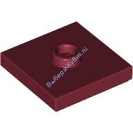 Деталь Лего Пластина 2 х 2 С Желобком И Одной Шляпкой В Центре Цвет Темно-Красный