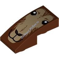 Деталь Лего Скос Закругленный 2 х 1 С Рисунком Цвет Коричневый