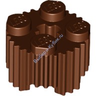 Деталь Лего Кубик Круглый 2 х 2 С Решеткой И Отверстием Под Ось Цвет Коричневый