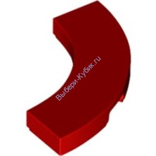 Деталь Лего Плитка Круглый Угол 3 х 3 Макарони Широкая Цвет Красный