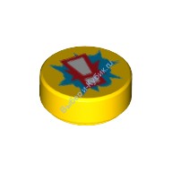 Деталь Лего Плитка Круглая 1 х 1 С Рисунком Цвет Желтый