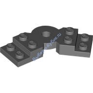 Деталь Лего Пластина 2 x 6 x 2/3 Изогнутая С Отверстием В Центре Цвет Темно-Серый