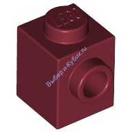 Деталь Лего Кубик Модифицированный 1 х 1 С Штырьком На 1 Стороне Цвет Темно-Красный