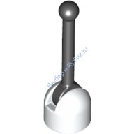 Деталь Лего Малая База Для Рычага С Черным Рычагом Цвет Белый