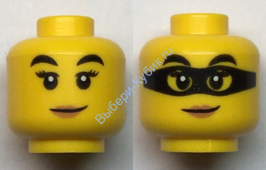 Деталь Лего Голова Минифигурки Двусторонняя Цвет Желтый